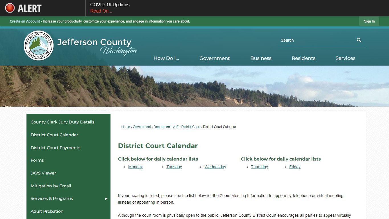 District Court Calendar | Jefferson County, WA